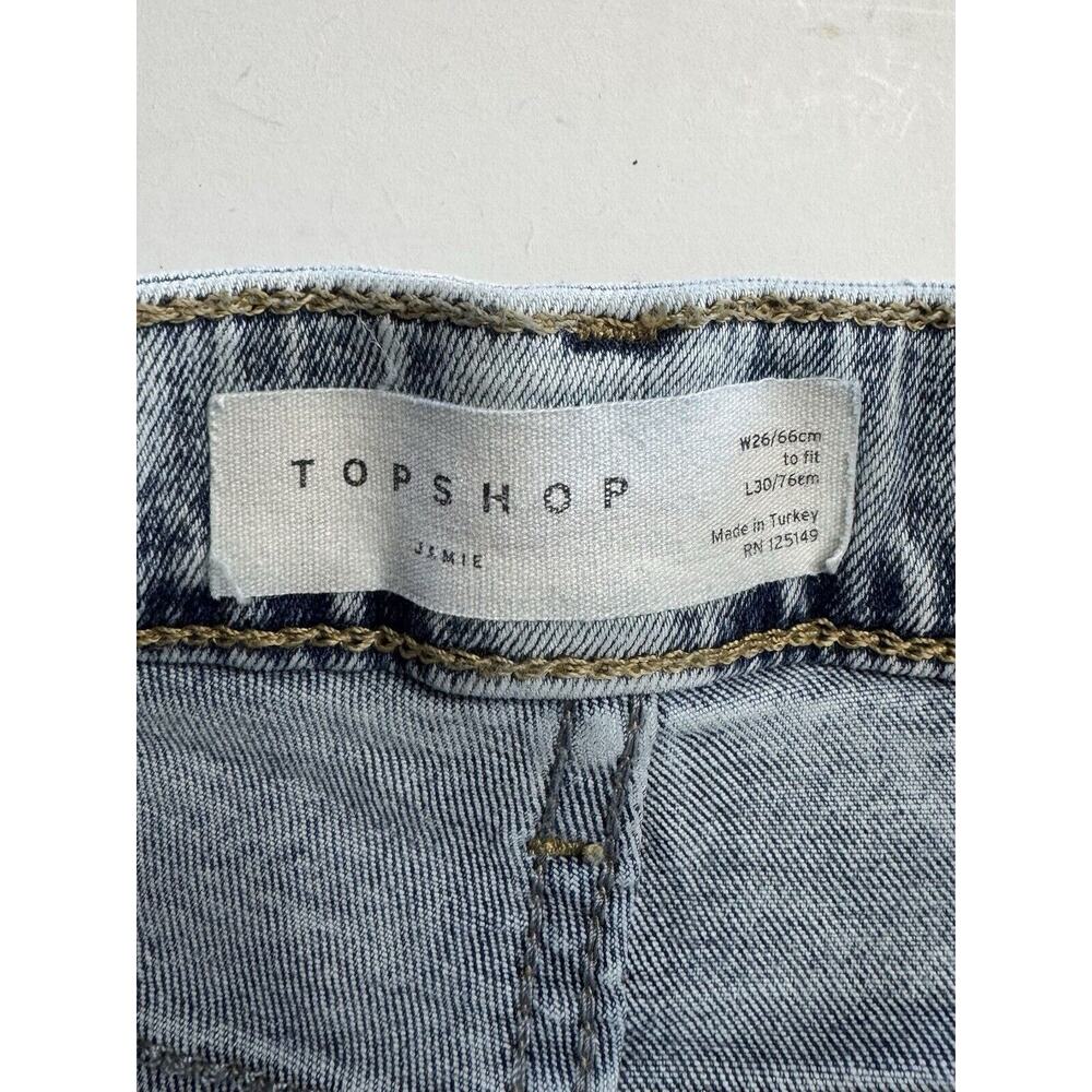 Topshop Jeans Womens 26W Light Blue Wash High Rise Jamie Skinny Stretch - Picture 3 of 10
